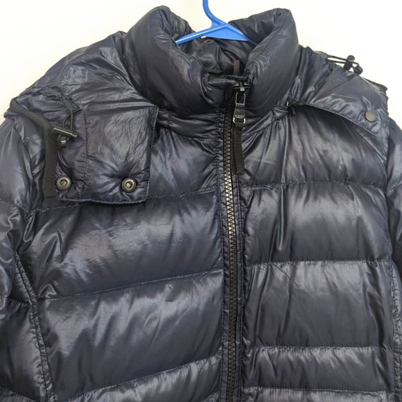 Andrew Marc EUC Navy Down Hooded Zip Jacket L - Picture 4 of 12